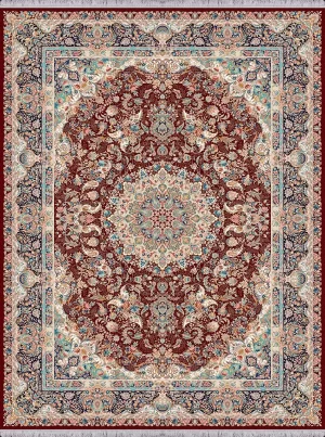 فرش 1500 شانه ابریشم نما طرح جیران